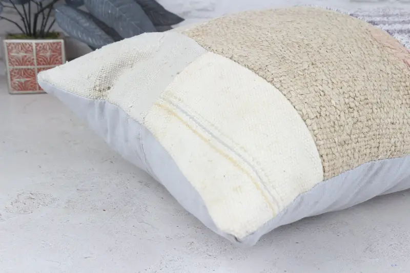 16x36 White Pillow Sham, Pillow Case, Kilim Cushion Sham, Handmade Cushion, Home Decor Pillow, Throw Kilim Pillow, Kilim Rug Cushion Case - 6