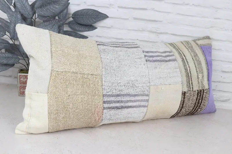 16x36 White Pillow Sham, Pillow Case, Kilim Cushion Sham, Handmade Cushion, Home Decor Pillow, Throw Kilim Pillow, Kilim Rug Cushion Case - 3