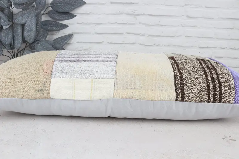 16x36 White Pillow Sham, Pillow Case, Kilim Cushion Sham, Handmade Cushion, Home Decor Pillow, Throw Kilim Pillow, Kilim Rug Cushion Case - 5
