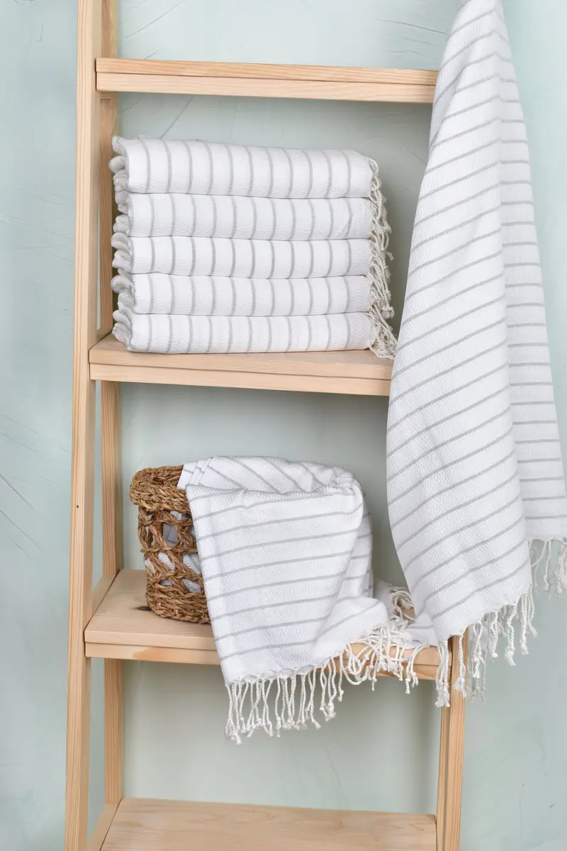Bridal Shower Favors, Holiday Towel, 70x40 Cotton Striped Towel, Quick-dry towel, Gift For Her, Turkish Bath Towel USA, Merry Christmas Gifts - 3