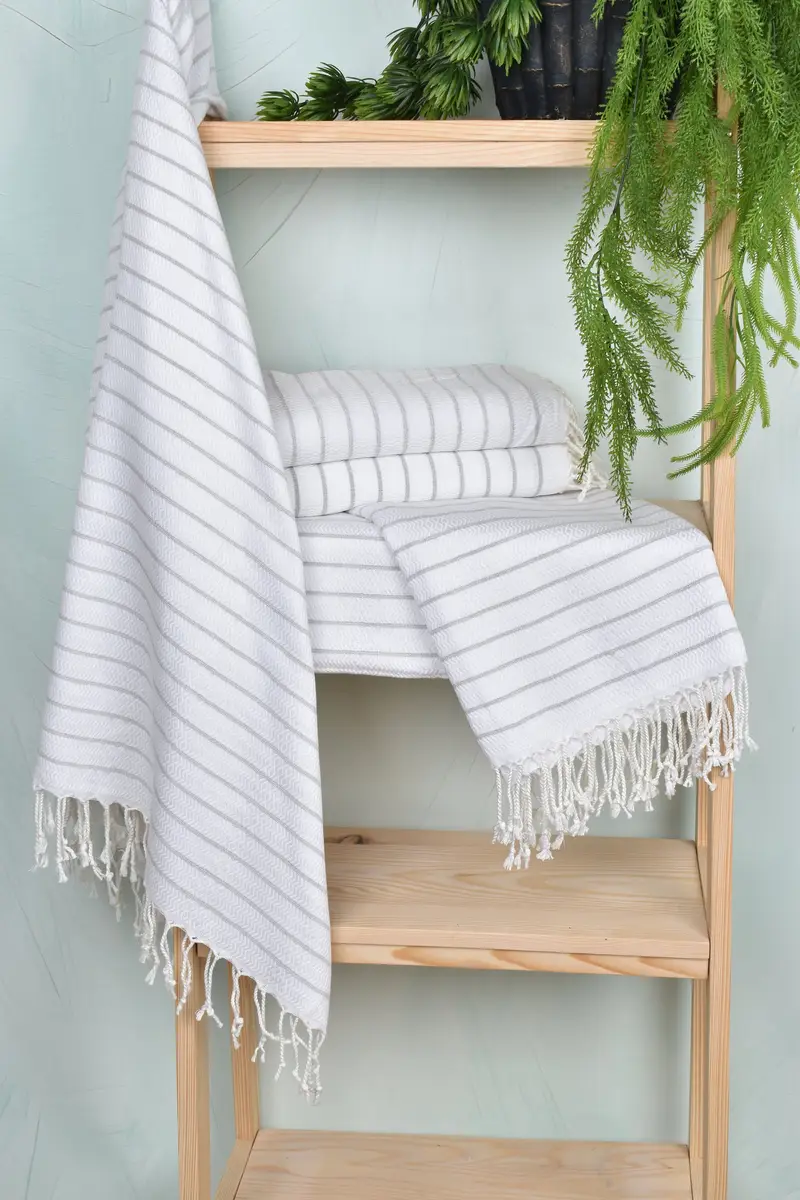 Bridal Shower Favors, Holiday Towel, 70x40 Cotton Striped Towel, Quick-dry towel, Gift For Her, Turkish Bath Towel USA, Merry Christmas Gifts - 6