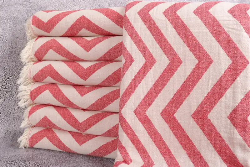 Gift For Wedding Day, Employee Gifts, Bath towel, Bachelorette Party Favors, Bachelor Bachelorette Party Favors, 70x40 Cotton Zigzag Design Towel - 1