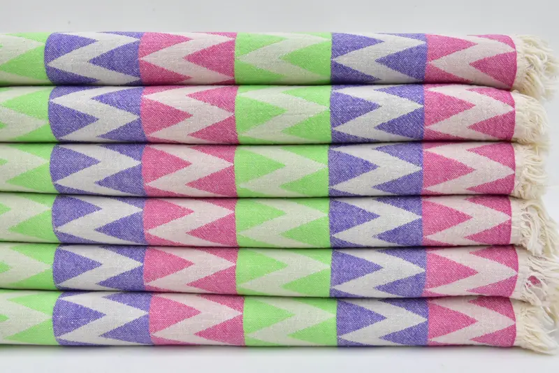 Peshtemal Towel, Gift For Bride, Mexico Bachelorette Party Gifts, Guest Towel, Turkish bath towel, Gift For Him, 70x40 Cotton Zigzag Design Towel - 3