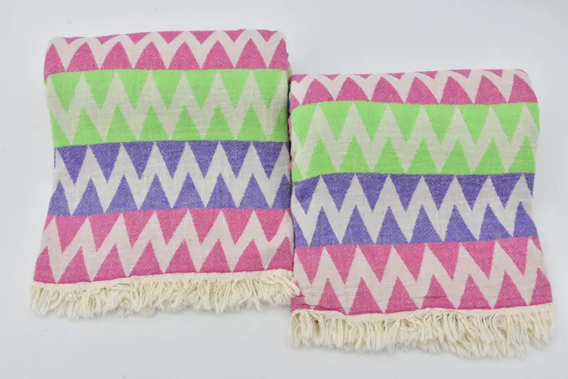 Peshtemal Towel, Gift For Bride, Mexico Bachelorette Party Gifts, Guest Towel, Turkish bath towel, Gift For Him, 70x40 Cotton Zigzag Design Towel - 4