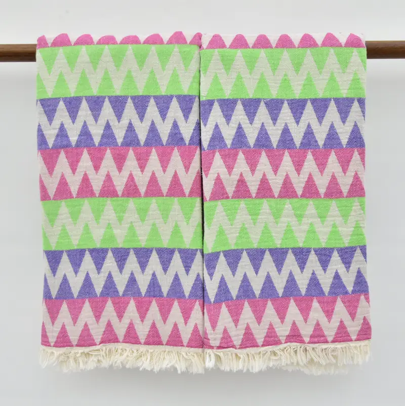 Peshtemal Towel, Gift For Bride, Mexico Bachelorette Party Gifts, Guest Towel, Turkish bath towel, Gift For Him, 70x40 Cotton Zigzag Design Towel - 5