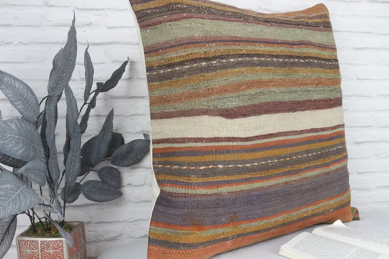 Home Decor Pillow, 28x28 Blue Pillow Case, Cushion Case, Kilim Pillow Cover, Personalized Gift Pillow Cushion, Boho Pillow Sham Cover - 3