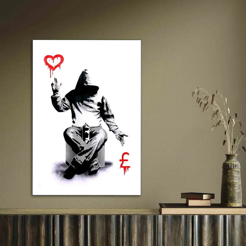 モダン バンクシー Love Money プリント ガラス - 現代アート作品
