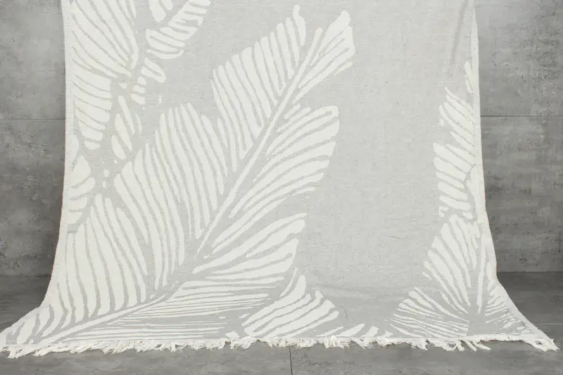 Cotton Towel Dark Gray Patterned, Personalized Turkish Towel, 40x71 Inches