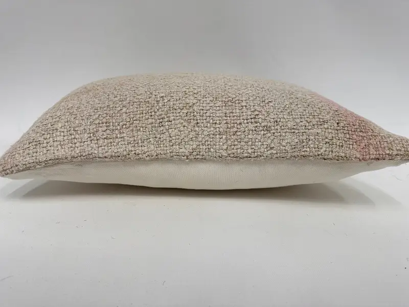Handmade Rug Seat Pillow, Ethnical Kilim Rug Pillow, Toss Cushion Cover, Turkish Pillow, Pillow Cover, 12x20 White Cushion, Kilim Cushion Sham - 5