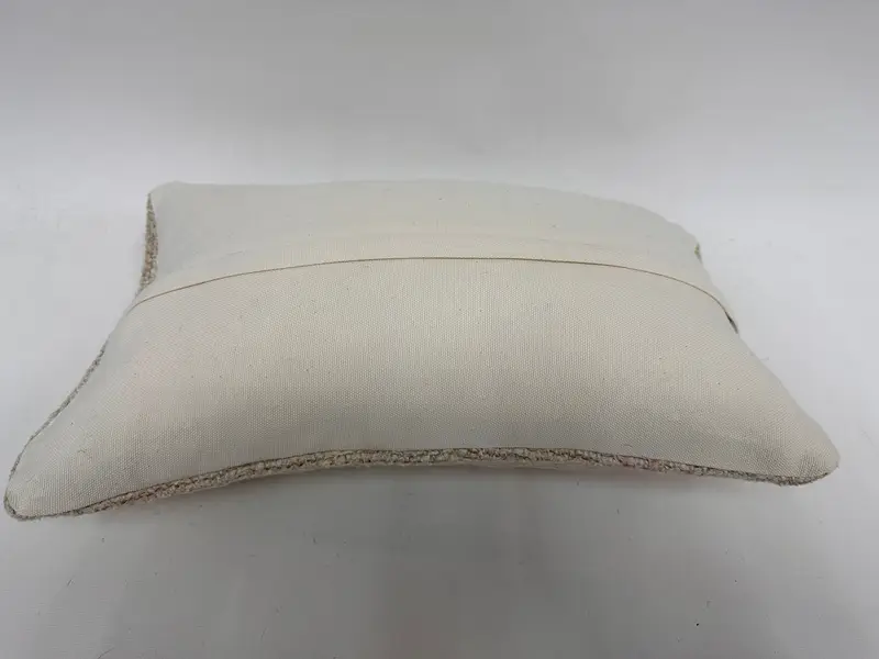 Handmade Rug Seat Pillow, Ethnical Kilim Rug Pillow, Toss Cushion Cover, Turkish Pillow, Pillow Cover, 12x20 White Cushion, Kilim Cushion Sham - 7