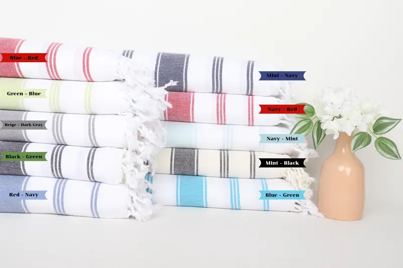 Housewarming Gift, Pool Towels, Bachelorette Beach Towel, Christmas Favors, Bachelorette Party Decorations, 70x40 Cotton Striped Towel, Custom Towel - 1
