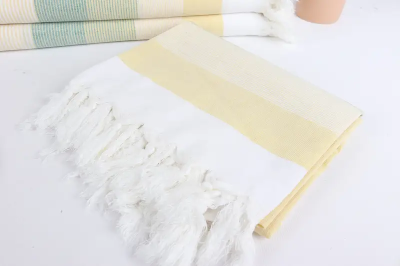 Antibacterial Turkish peshtemal towel, Home Decor Gifts, Grandma Gift, 68x40 Cotton Striped Towel, Absorbent Turkish towel, Turkish bath towel - 5