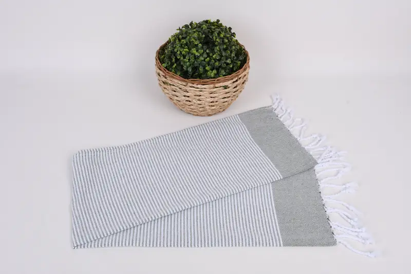Ev Dekoru Havlu, Toplu Sipariş Havlu, Monogram Mutfak Havlu, 40x18 Pamuklu Çizgili Havlu, Nedime Hediyeleri, Nakış Havlu, Monogramlanmış El Havlusu - 4