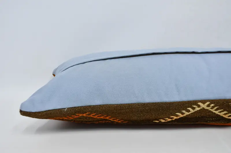 Kilim Pillow Cover, Lounge Throw Cushion Cover, 16x48 Brown Cushion Cover, Pet Pillow, Pillow Sham, Handmade Kilim Cushion, Interior Designer Pillow - 5
