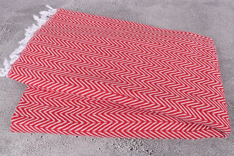 Quick-Dry Beach Towel, Bridal Gifts, Home Decor Gifts, Gifts For Him, 68x40 Cotton Zig zag Towel, Handmade Turkish bath towel for summer vacation - 6