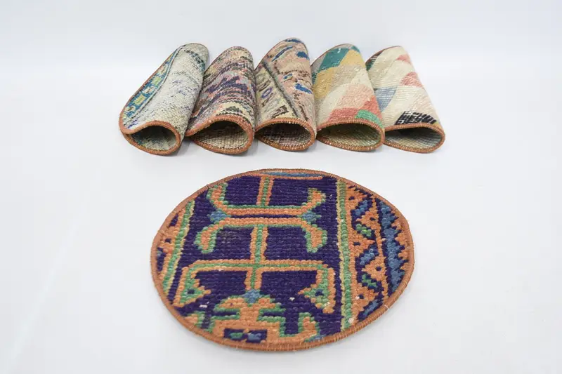 Mantel individual bohemio azul y naranja, mantel individual estilo gótico y militar