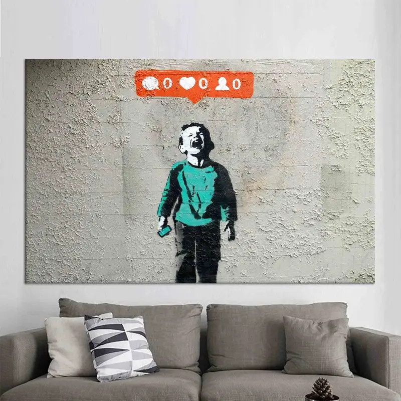 Lienzo del niño llorando de Banksy: ingenioso comentario en las redes sociales