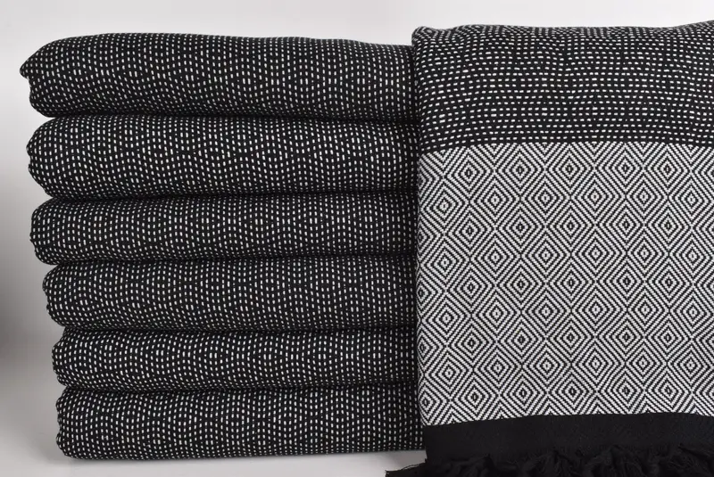 Bachelorette Party Favors, Monogram Blanket, Woven Blanket, 100x80 Cotton Diamond Towel, Boyfriend Gift, Spooky Bachelorette Party, Organic Throw - 3