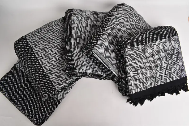 Bachelorette Party Favors, Monogram Blanket, Woven Blanket, 100x80 Cotton Diamond Towel, Boyfriend Gift, Spooky Bachelorette Party, Organic Throw - 4