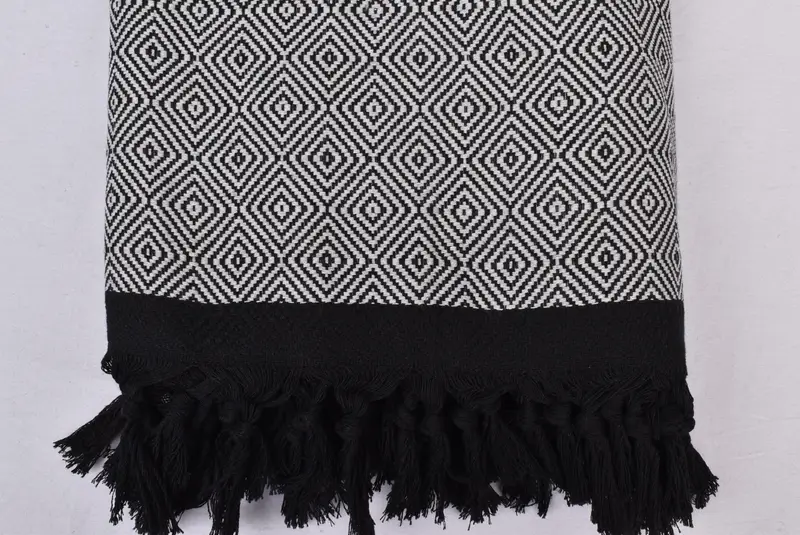 Bachelorette Party Favors, Monogram Blanket, Woven Blanket, 100x80 Cotton Diamond Towel, Boyfriend Gift, Spooky Bachelorette Party, Organic Throw - 5
