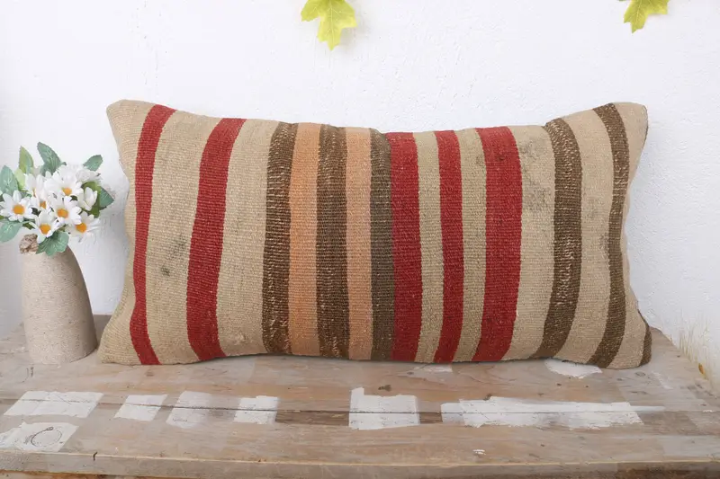 12x24 Beige Cushion Case, Shabby Chic Pillow Cover, Pillow for Sofa, Southwestern Pillow Sham, Turkish Pillow, Pillow, Pillow for Couch - 2