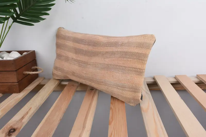 Antique Pillows, Vintage Kilim Pillow, 8x16 Beige Pillow Cover, Cushion, Kilim Cushion Sham, Nomadic Pillow Case, Turkish Corner Cushion Cover - 5
