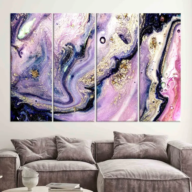 エレガントなきらめくゴールドマーブルプリントキャンバスアート