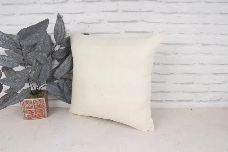 Pillow Sham, Seat Cushion Case, 18x18 White Pillow, Yoga Cushion, Boho Pillow, Turkish Bench Pillow Case, Gift Pillow, Boho Pillow Sham Cover - 4