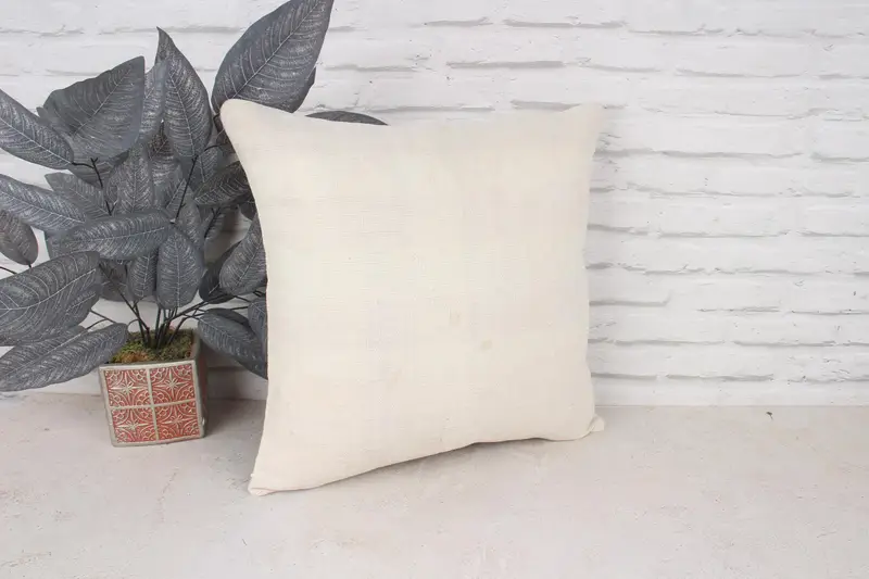 Pillow Sham, Seat Cushion Case, 18x18 White Pillow, Yoga Cushion, Boho Pillow, Turkish Bench Pillow Case, Gift Pillow, Boho Pillow Sham Cover - 3