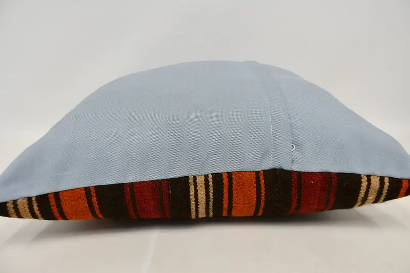 Turkish Pillow, Cushion, Sofa Bolster Cushion Case, Vintage Kilim Pillow, 24x24 Orange Pillow Sham, Handmade Kilim Cushion, Outdoor Pillow Cover - 5