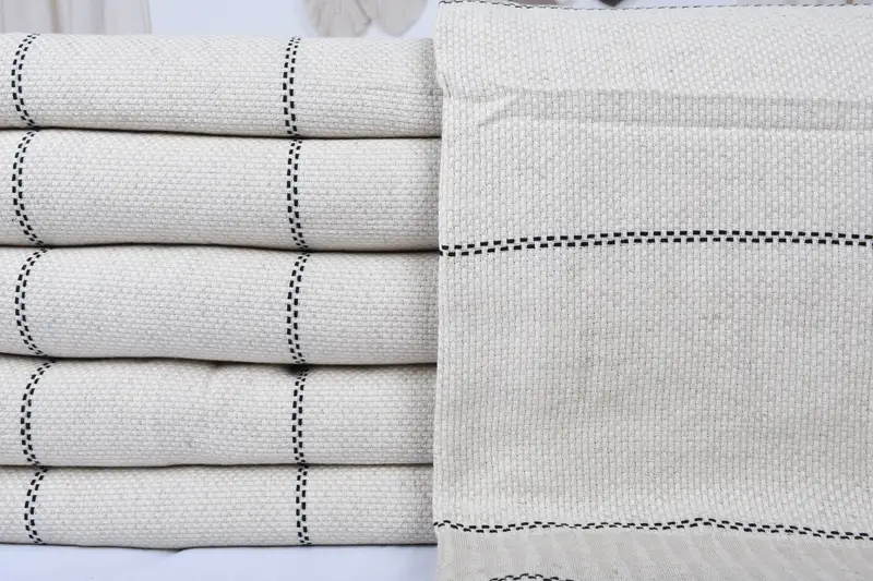 104x96 Linen Striped Towel, Bridal Shower Gift, Turkish Blanket Queen, Custom Blanket, Personalized Wedding Gift For Couple, Personalized Gifts - 3
