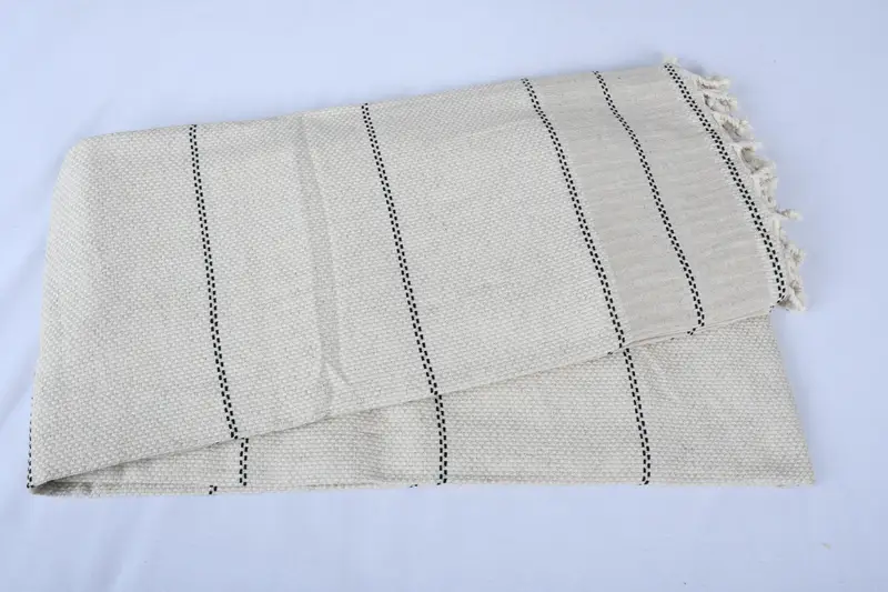 104x96 Linen Striped Towel, Bridal Shower Gift, Turkish Blanket Queen, Custom Blanket, Personalized Wedding Gift For Couple, Personalized Gifts - 5