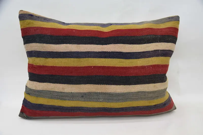 20x28 inch Turkish Gift Pillowcase, Striped WovenYellow Bohemian Pillow Sham - 1