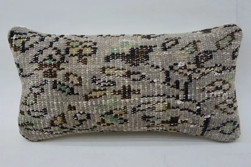 Rectangle Throw Cushion, Gift 8x16 inch WovenBrown Wool Pillow Case - 1