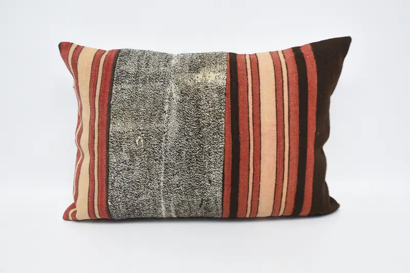 Turkish 20x28 inch Striped Euro Sham, Hostess Gift Red Antique Halloween Gift Pillow Cover - 1