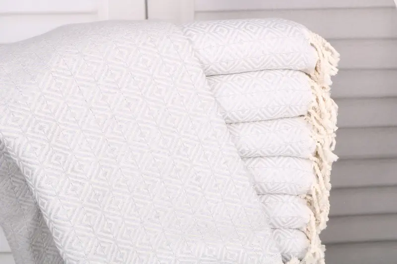 Personalized Towel Monogrammed Turkish Cotton Light Gray, 36x71 Inches