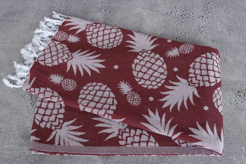 Valentines Day Gift Idea, Peshtemal Towel, 70x36 Cotton Pineapple Design Towel, Bachelorette Party Decorations, Organic towel, Custom Wedding Gift - 7
