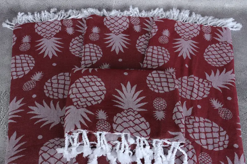 Valentines Day Gift Idea, Peshtemal Towel, 70x36 Cotton Pineapple Design Towel, Bachelorette Party Decorations, Organic towel, Custom Wedding Gift - 5