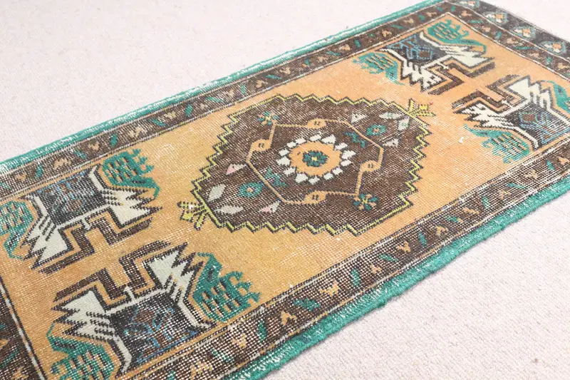 1,6x3,3 ft Teppich, türkischer Oushak Teppich, Vintage brauner Wollteppich - 1