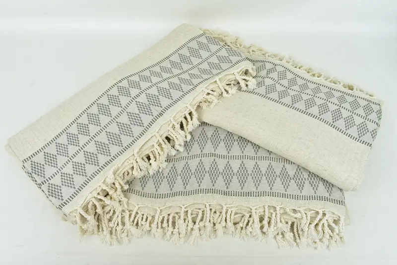 First Wedding Anniversary Gift, Turkish Bedspread, Turkish Blanket, Wedding Favors, Gifts For Him, 100x88 Linen Kilim Design Towel, Custom Blanket - 6
