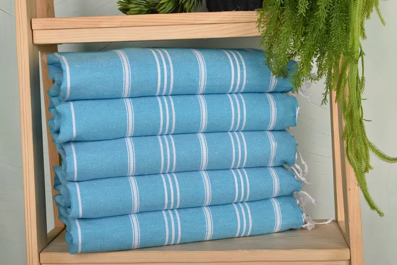 Small Bath Towels, Turkish Hand Towel, Monogram Towels, Bridal Shower Favors, Wedding Favors, Spa Towel, Bachelor Gift, 40x24 Cotton Striped Towel - 1
