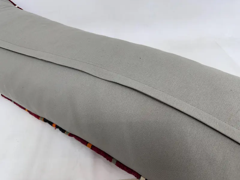 Kilim Pillow, Ethnical Kilim Rug Pillow, 16x48 Red Cushion Case, Pillow Sham, Anatolian Cushion, Turkish Pillow, Sofa Bolster Cushion Cover - 7