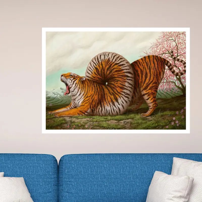 Modern Tiger Print Glass: Surreal, Trendy, and Elegant Design