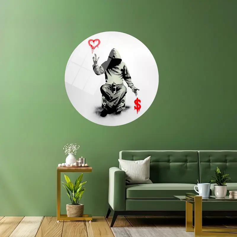 Elegant Banksy Canvas: Money, Boy, Heart - Printed Art