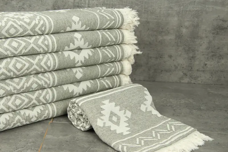 Bridesmaid Gifts, Housewarming Gift, Custom Gift, 74x40 Cotton Geometric Towel, Gift For Him, Valentines Day Gift Idea, Eco-Friendly Turkish Towel - 3