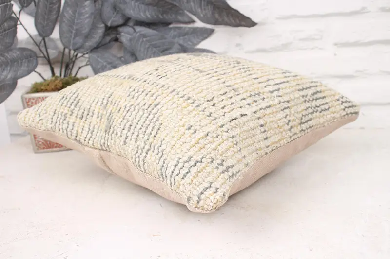 Aesthetic Cushion Case, Pillow for Couch, Pet Cushion Case, 14x14 Beige Pillow, Boho Chic Pillow Sham, Kilim Pillow Cover, Antique Pillows, Cushion - 6