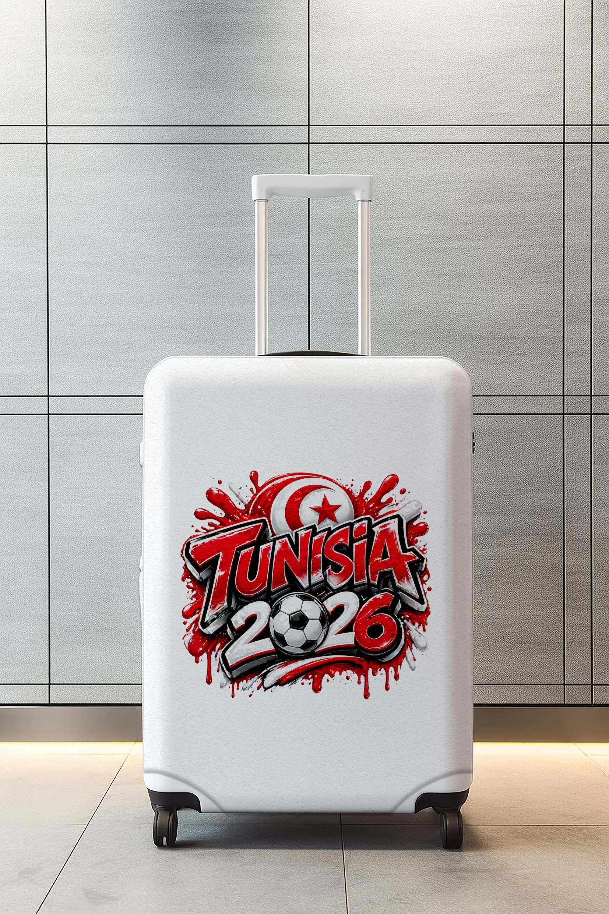 Fußball-Fan-Gepäckhülle, 2026 Tunesien Fußball-Kofferschutz, Sport-Reisehülle - 1