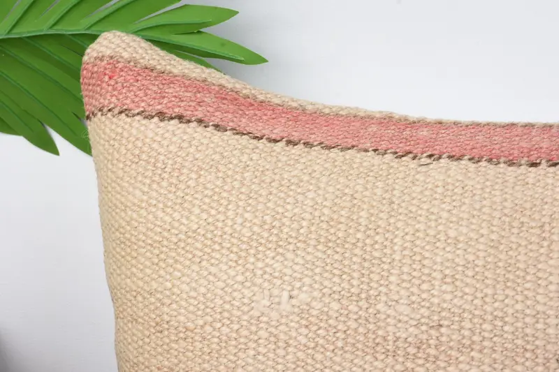 Handmade Kilim Cushion, 12x24 Beige Cushion, Kilim Cushion Sham, Authentic Cushion, Antique Pillows, Pillow Sham, One Of A Kind Pillow Sham - 2