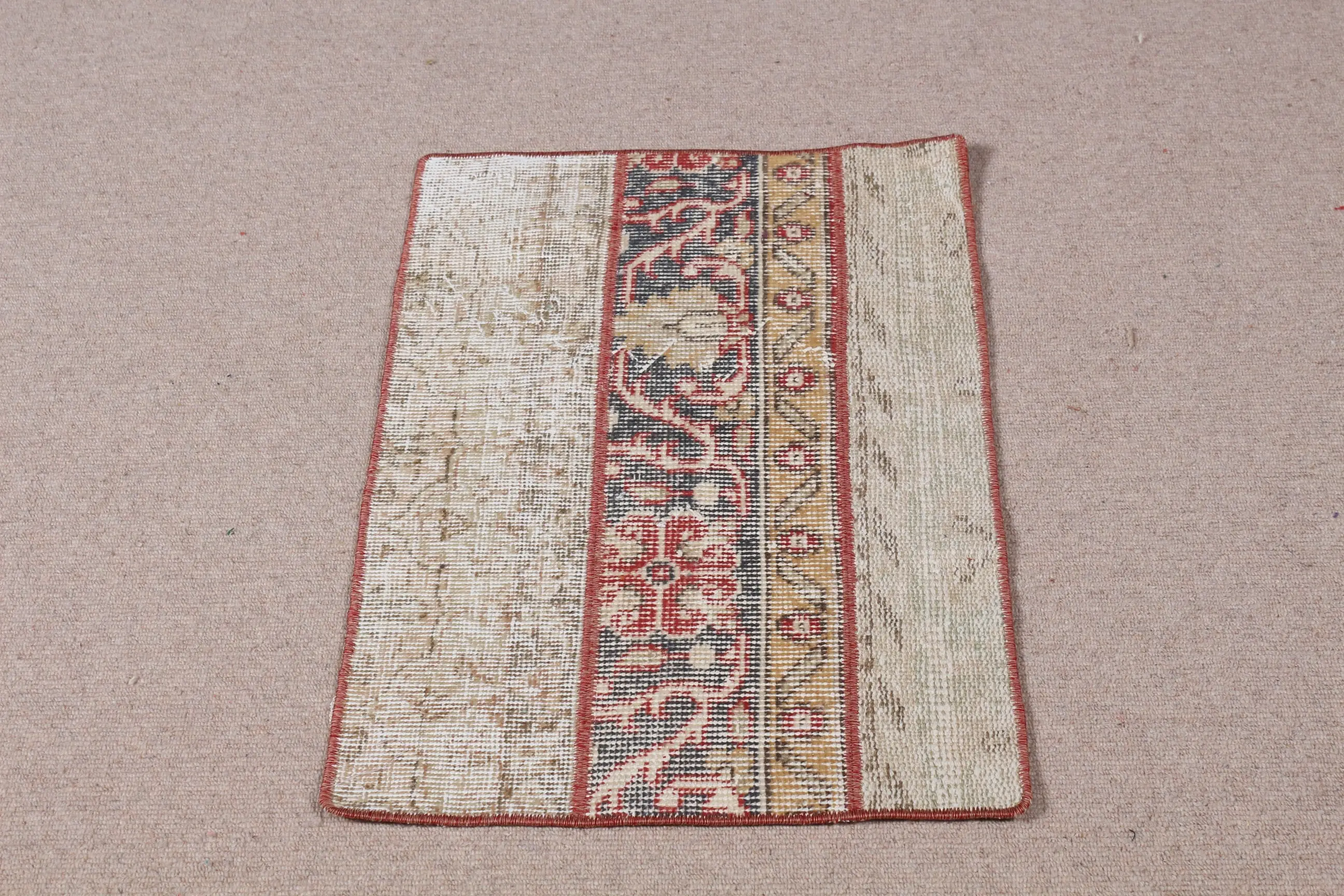 1.6x2.3 ft Rug, Turkish Vintage Rug, Red Blue Oriental Wool Rug - 1