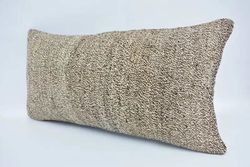 Ikat Pillow Sham, Ottoman Pillow, Pillow Sham, Handmade Kilim Cushion, Home Decor Pillow, Pillow for Sofa, 12x24 Beige Pillow Sham - 4